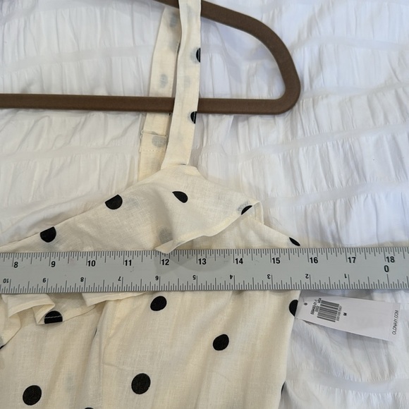 NWT Old Navy Black and Cream Polka Dot Midi Dress Size M - Picture 3 of 8